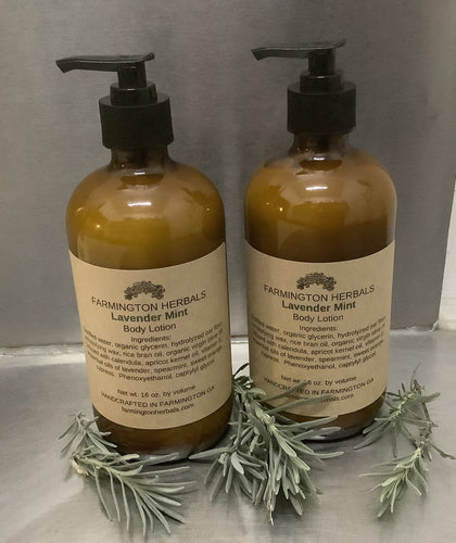 Lavender Mint Lotion / Amber Glass Bottle